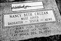 Cruzan's gravestone Nancy Beth Cruzan, gravestone Wellcome L0025849.jpg