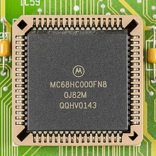 Motorola MC68000 (plastic leaded chip carrier (PLCC) package) Nedap ESD1 - mainboard - Motorola MC68HC000FN8-0695.jpg