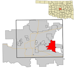 Location in Oklahoma County and the state of Oklahoma.