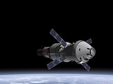 Artist's concept of an Orion spacecraft including the European Service Module with Interim Cryogenic Upper Stage attached at the back Orion Service Module.jpg