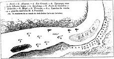 Passage of the monitors against the batteries of Curupayty on the night of 13 February 1868 (Semana Illustrada, 1868)