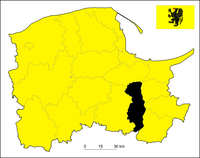 Okres Tczew na mapě vojvodství