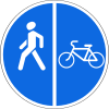 Segregated pedestrian and cycle path