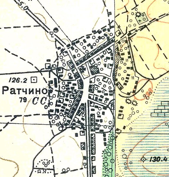 План деревни Ратчино. 1938 год
