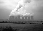 Cooling towers evaporating water at Ratcliffe Power Plant, UK