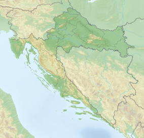 Kort der viser placeringen af Nordlige Velebit Nationalpark