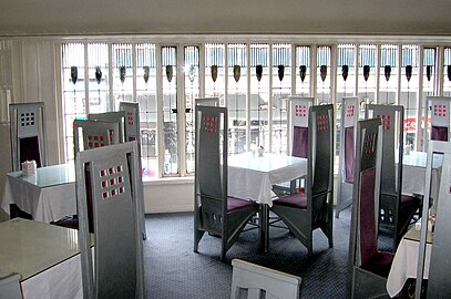 The Willow Tea Room at the Glasgow School, by Charles Rennie Mackintosh and Margaret Macdonald Mackintosh