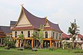 Rumah Lancang or Rumah Lontiok style, a traditional Malay Indonesians house from Riau, Sumatra, Indonesia