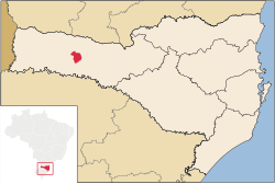 Localização de Xanxerê em Santa Catarina