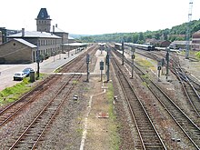 Overview: tracks, platforms and station building