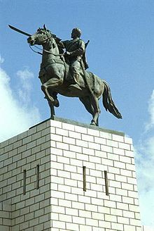 Statue of Muhammed Abdullah Hassan, Leader of the Dervishes. Sayyid Mohammed Abdullah Hassan.jpeg