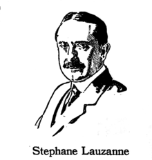 Représentation picturale de Stéphane Lauzanne en illustration noir et blanc de journal.