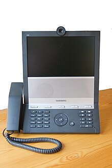 A Tandberg E20 high resolution videoconferencing phone meant to replace conventional desktop phones TANDBERG E20.jpg