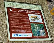 Placa sobre a Mansio de Tvde en Rebordáns.