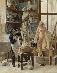 Une Restauration (1891), huile sur toile d'Édouard Dantan. (définition réelle 3 146 × 4 000)