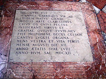 Venezia – Santo Stefano – Tomba di Giovanni Gabrieli