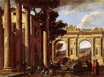 Fantaisie architecturale avec deux arches, 1647 Palais Pitti, Florence