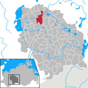 Poziția Weitendorf pe harta districtului Parchim