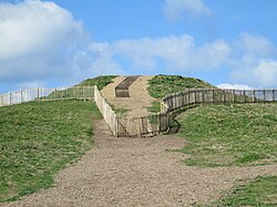 The round barrow at the western end of the peninsula