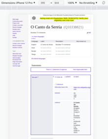 mobile view of wikidata-complete gadget