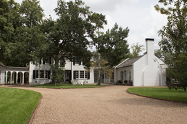 A closer view of the front right of the house