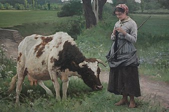 La Vache bien gardée par Édouard Debat-Ponsan (1890)