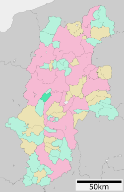 Location of Asahi in Nagano Prefecture