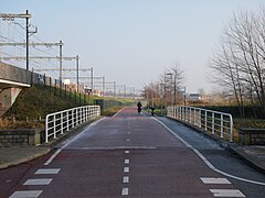 Almere Stad, Fahrradbrücke über die Stadswetering