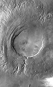 Arsia Mons, southernmost peak of Tharsis Montes.