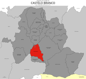 Localização no município de Castelo Branco