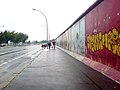 Remaining stretch of the Wall near Ostbahnhof in Friedrichshain called East Side Gallery, August 2006.