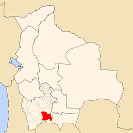 Provincia di Sud Chichas – Localizzazione
