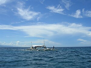 Boot auf der Camotes-See nahe Olango, 2007