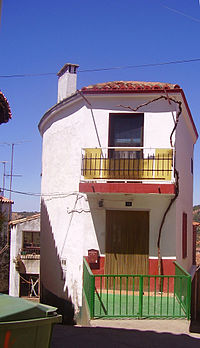 Arquitectura popular en Castañar de Ibor, provincia de Cáceres, España.
