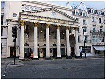 exterior colour photo of London's Haymarket Theatre