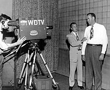 WDTV broadcast of We, the People on April 18, 1952. The guest is New York Yankees player Bill Bevens. DuMont television network WDTV broadcast 1952.JPG