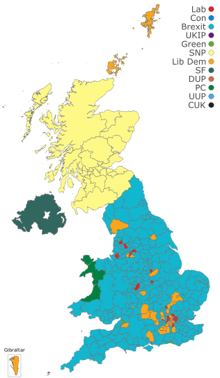 European Parliament election, 2019 (United Kingdom) area results.svg