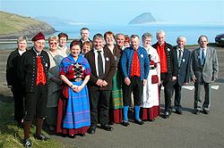 Feröeri néptáncosok népviseletben