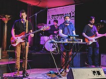 The band Grubby Little Hands plays in Austin, TX, USA in 2019