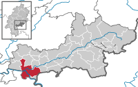 Ligging in die deelstaat Hesse