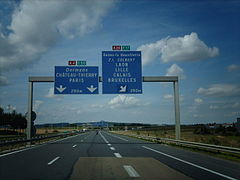 L’autoroute au niveau de l'échangeur A4-A26 Nord près de Reims