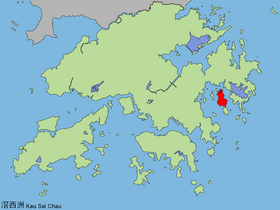 Localisation de Kau Sai Chau sur la carte de Hong Kong