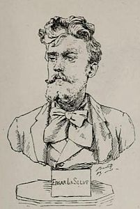 Buste d'Edgar La Selve, Salon de 1883, dessin d'après l'œuvre de Bastet.