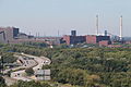 Landschapspark Duisburg-Noord met linksonder de A42. (2012)