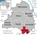 Lage der Gemeinde Lengede im Landkreis Peine