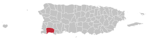 Карта Пуэрто-Рико с указанием муниципалитета Лахас
