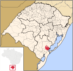 Localização de Pelotas no Rio Grande do Sul