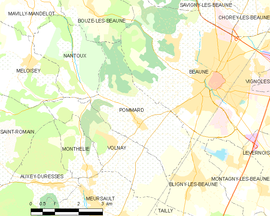 Mapa obce Pommard