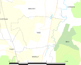 Mapa obce Taizé