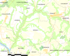 Mapa obce Desingy